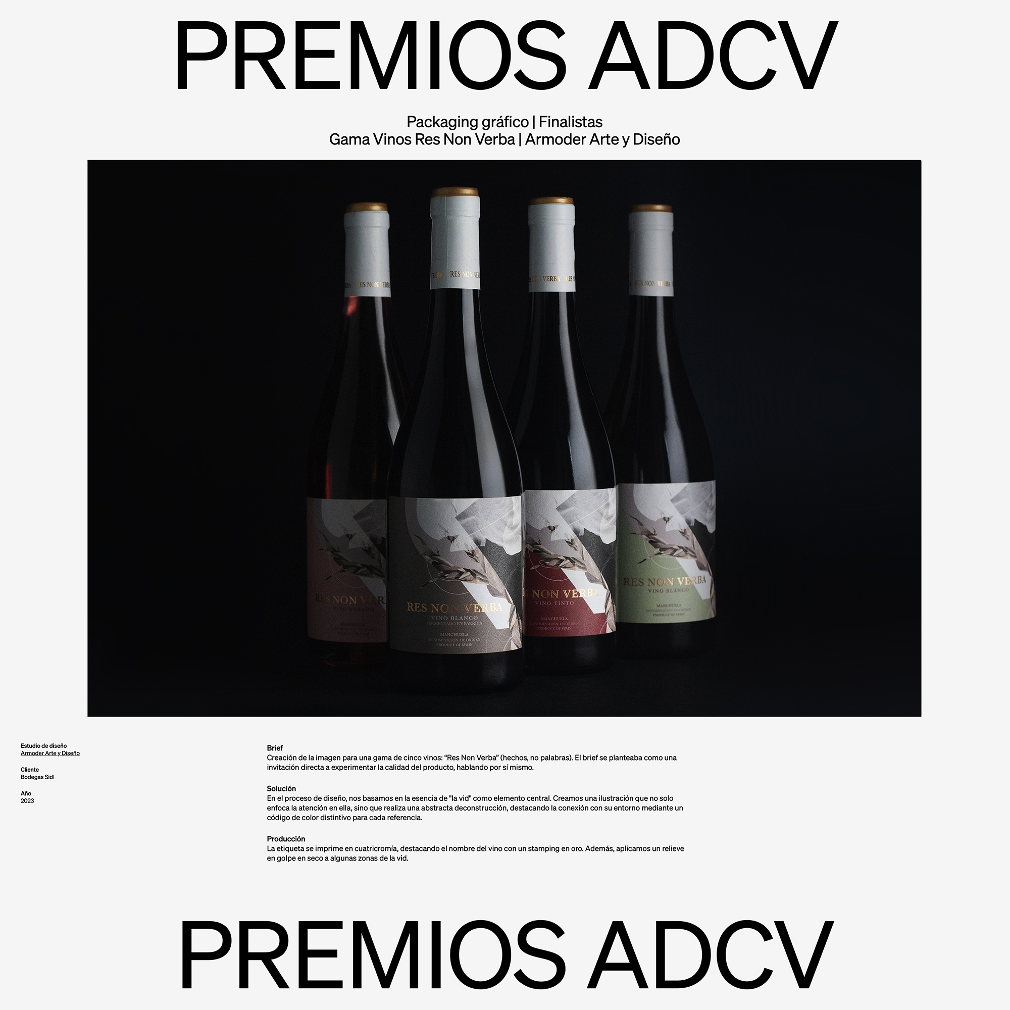 Nominación finalistas premios cdcv 2024 Packaging gráfico Armoder arte y diseño